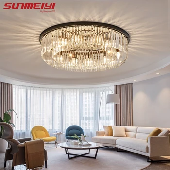 

Modern Crystal Ceiling Lights Industrial Retro Home Lamp For Living room Kids Bedroom Dining Table LED Ceiling Light Rectangle