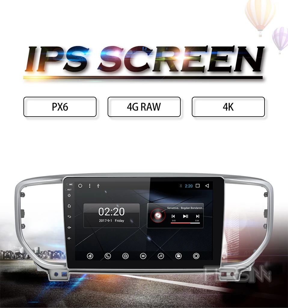 Автомобильный dvd-плеер для KIA sportage KX5 gps навигация 1 din стерео головное устройство стерео android 9,0 PX6
