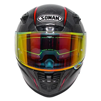

Gold Visor Full Face casco capacete moto Dot Approved Snake Pattern Carbon Fiber Helmets Motorcycle Helmet For Soman SM-X7