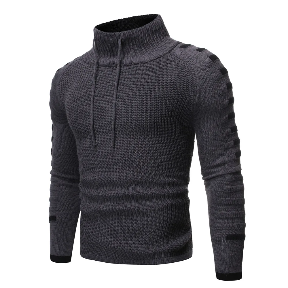 Korean Long Slim Turtleneck Men Sweater White Knitted Turtleneck Men Pullover Winter Cotton White Turtleneck Sweater Men 2019