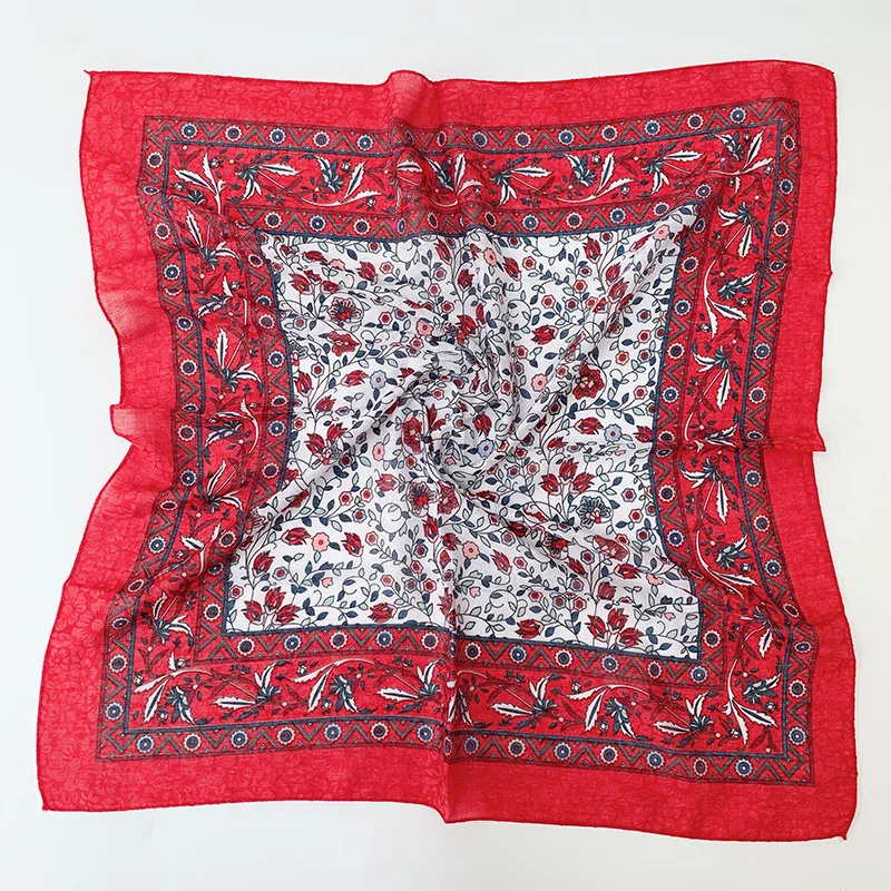 Small Scarf Handkerchief Russian Ethnic Pattern Printed Women - Image 6