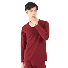 Зимние теплые кальсоны размера плюс 3XL 4XL для мужчин, бургундское термобелье с длинным рукавом, мужское осеннее термобелье