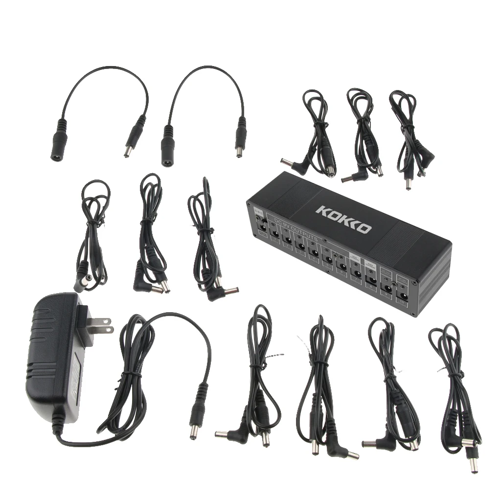 Guitar Effect Pedal Board Power Supply Brick Bank 10 WAY US Plug 9v 12v 18v