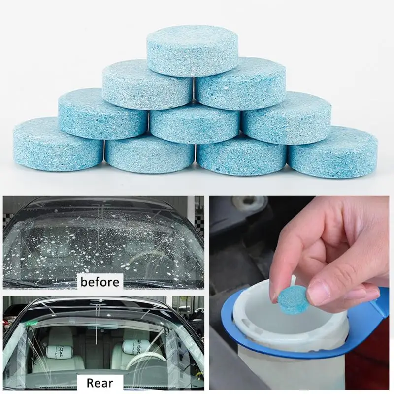 100pcs Car Solid Wiper Effervescent Tablet Cleaner Auto Windshield