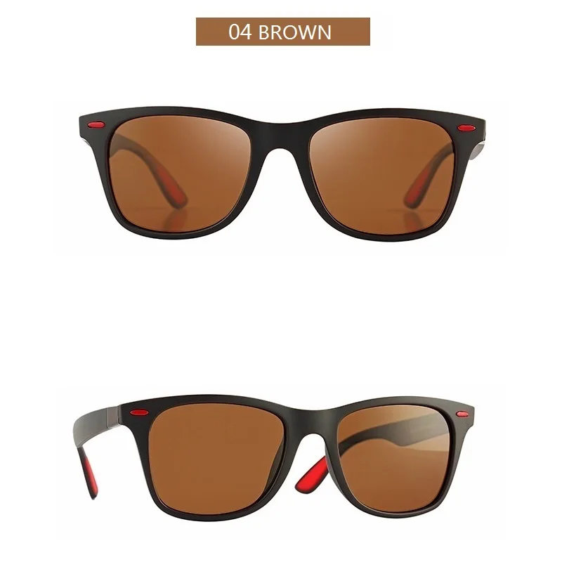 04 BROWN Мужские и женские поляризационные солнцезащитные очки, модные спортивные водительские ретро солнцезащитные очки для мужчин и женщин, фирменный дизайн, солнцезащитные очки UV400 - Цвет линз: 04 BROWN