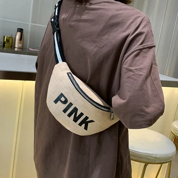 

Straw Women Waist Pack Bag Belt Female Handmade Rattan Design Summer Beach Bags 2020 Travel Fanny Pack Girl Chest Pack Purses