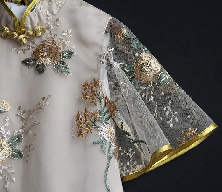 Детские комплекты одежды для девочек; топ с вышивкой принцессы Hanfu+ юбка; комплект из 2 предметов; детская одежда; J397