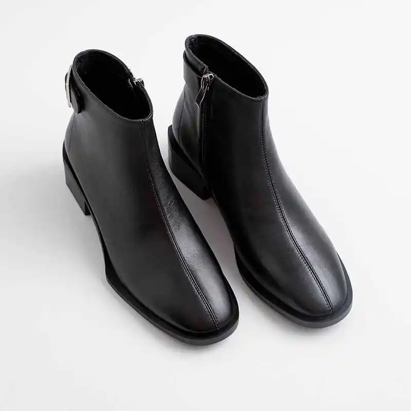Krazing pot/Новое поступление, Уличная обувь из натуральной кожи с круглым носком на молнии для подиума, онлайн Пряжка со звездой, декорированные ботильоны челси l34