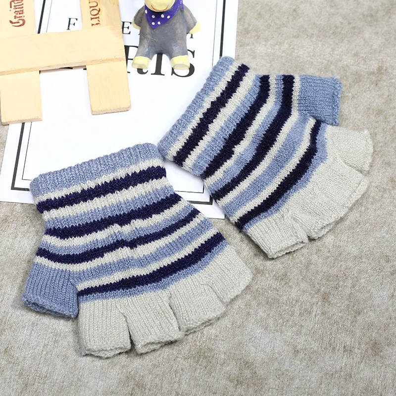 1 пар/лот Корейская версия зимних изоляции новые детские Перчатки детские трикотажные перчатки без пальцев