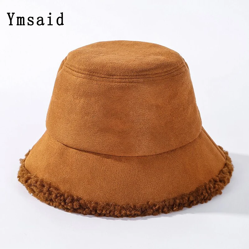 Зимняя шапка из овечьей шерсти и замши для женщин и девочек, Толстая ...