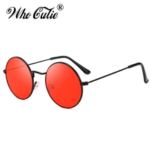 Pequeñas gafas de sol Rojas redondas Retro Para hombres y mujeres, marca de diseñador 2018, círculo Vintage negro con cristales rosas Hippie, gafas de sol OM652