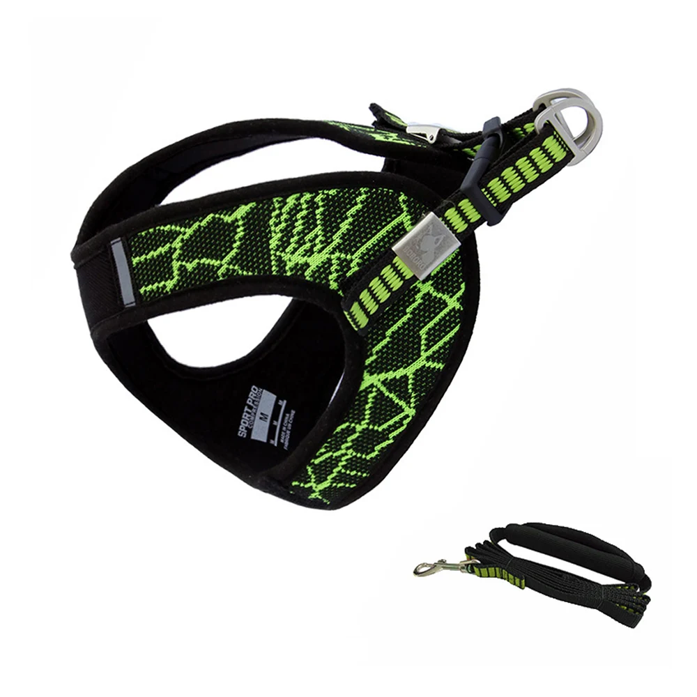 green Leash Спортивный нагрудный жилет для собак на открытом воздухе, поводок для домашних животных, светоотражающий нагрудный жилет, устойчивая структура, жилет для собак - Цвет: green Leash