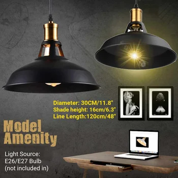 

Vintage Metal Iron Pendant Lamp Ceiling Retro Chandelier Light For Garage Living Room Restaurant Bar Decorative Indoor LED Light