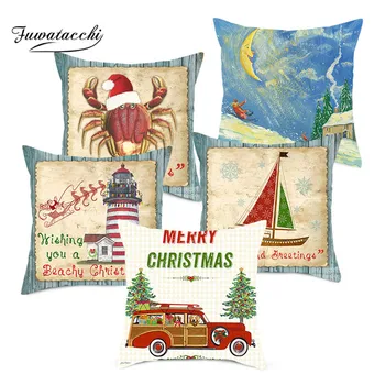

Fuwatacchi Christmas Related Items Photo Throw Pillowcases Cushion Covers Decorations for Home Sofa Living Room Pillow Covers