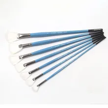 7 шт белый цвет нейлоновые волосы рыбий хвост веер shap ручка масляная краска кисти акриловые краски, художественные принадлежности художественные ученики обратно в школу