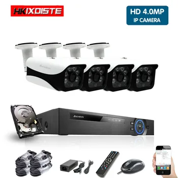 

Home Ip Camera Cctv Security System Kit 4ch NVR Outdoor Waterproof Video Surveillance Cameras Full Set Poe Monitoring Camera 4mp