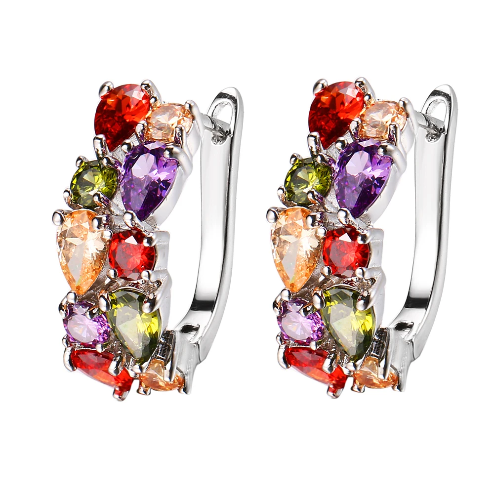 Уникальные разноцветные женские серьги, высококачественные подарки, 925 пробы, Серебряный набор, натуральный камень, для свадебной вечеринки, серьги для девушек, EHBK-021