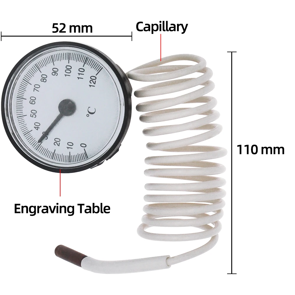 Циферблат Капиллярный термометр датчик температуры с 1,1 м датчик 0-120 градусов для электрического водонагревателя скидка 30