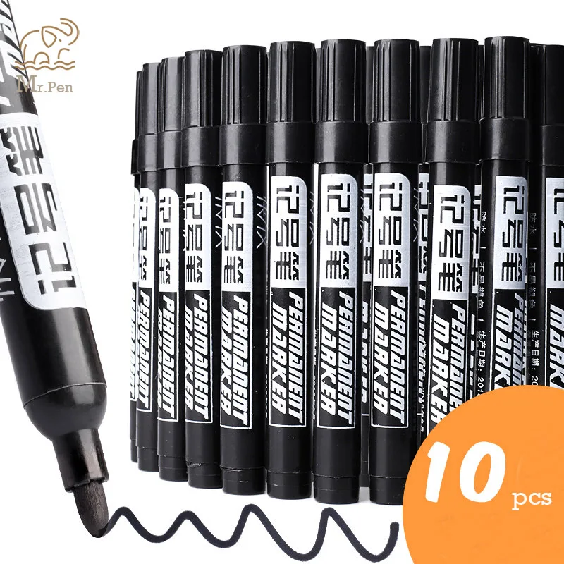 5/10 Uds marcador permanente de pintura grasa impermeable negro pluma para neumático de marcadores de secado rápido bolígrafo de firma de papelería suministros