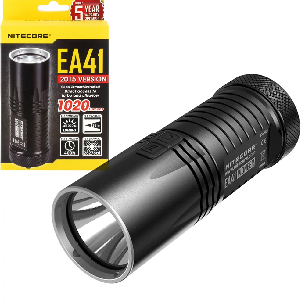 NITECORE EA41 EA41W ручной фонарик CREE XM-L2 U2 макс. 1020 люмен расстояние луча 335 метра фонарь с