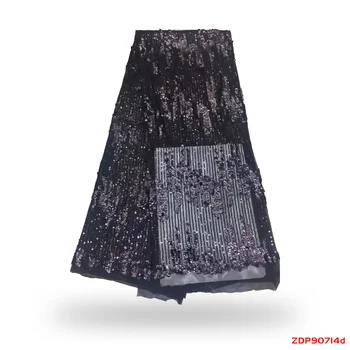 

Black Sparkly stripe French net lace fabric embroidered mesh tulle evinging dress lace fabric f190714
