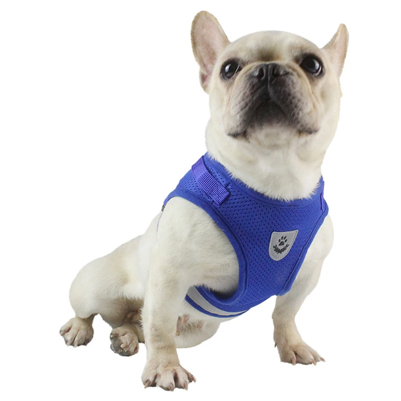Mesh Small Dog Harness And Leash Set Vest Reflective Walking Lead Cat Collar For Pug Bulldog arnes perro | Дом и сад