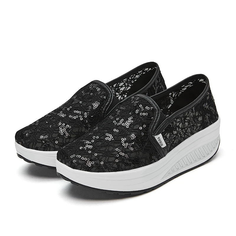 Women Fitness Shoes Flat Platform Slip on Breathable