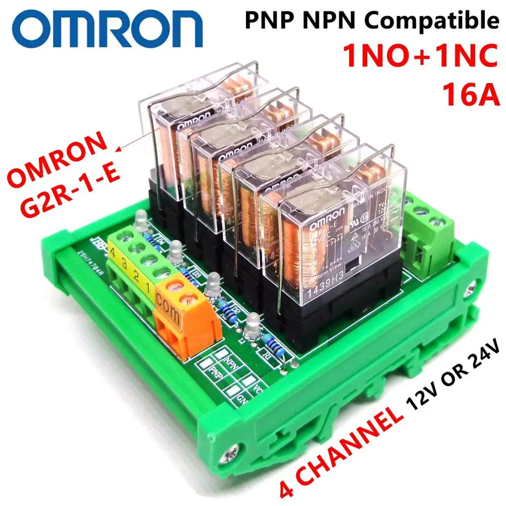 12VAC//DC Omron Relay Module 4 Channel 1NO1NC Relay SPDT Module Omron Relay PLC