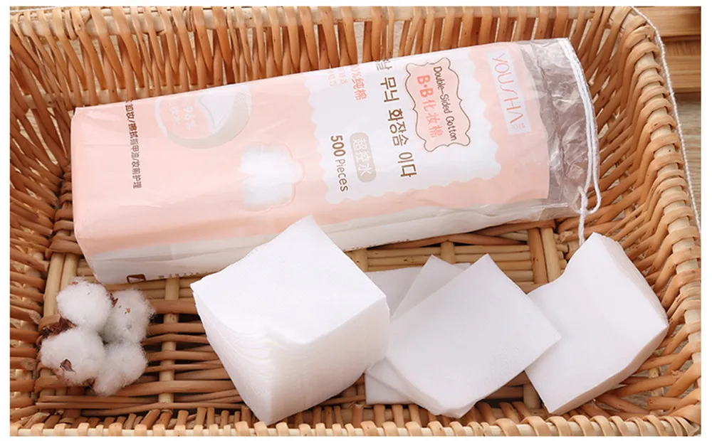 500PCS Korean Facial Organic Cotton Pads Facial Cleaning Nail Polish Remover Cosmetic Tissue Makeup Cotton Skin Care Tools (21)