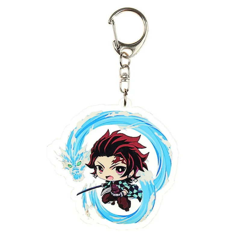 Аниме брелок демон убийца: Kimetsu без Yaiba Chibi брелок мультфильм акриловые подвески аксессуары Подарки для вентиляторов - Цвет: C