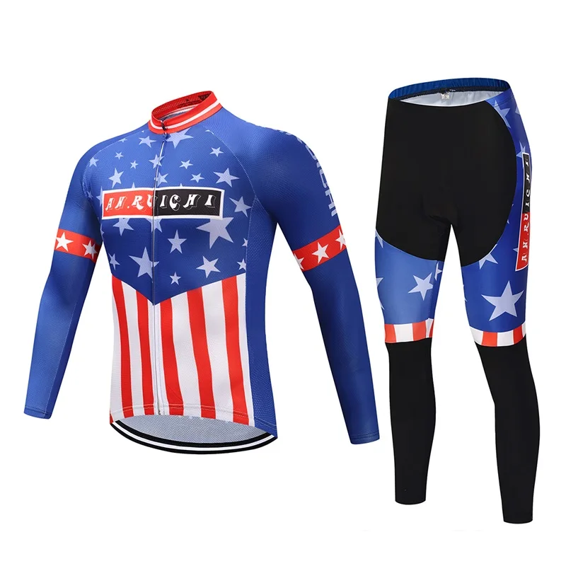 cycling jersey set 9 Одежда для велоспорта MTB, дышащая велосипедная майка, одежда для велоспорта, рубашка с длинным рукавом, комбинезон, комплект одежды для горного велосипеда - Цвет: cycling jersey set 9