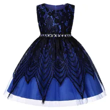 Новинка года, детское платье для маленьких девочек, детское кружевное платье с цветочным узором для девочек вечерние платья для свадьбы Элегантные платья принцессы для детей возрастом от 1 года до 8 лет