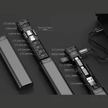 Budi Multi-function Smart Adapter Card Storage Data Cable Usb Box Universal 15w Wireless Charger For Iphone Huawei Free Shipping