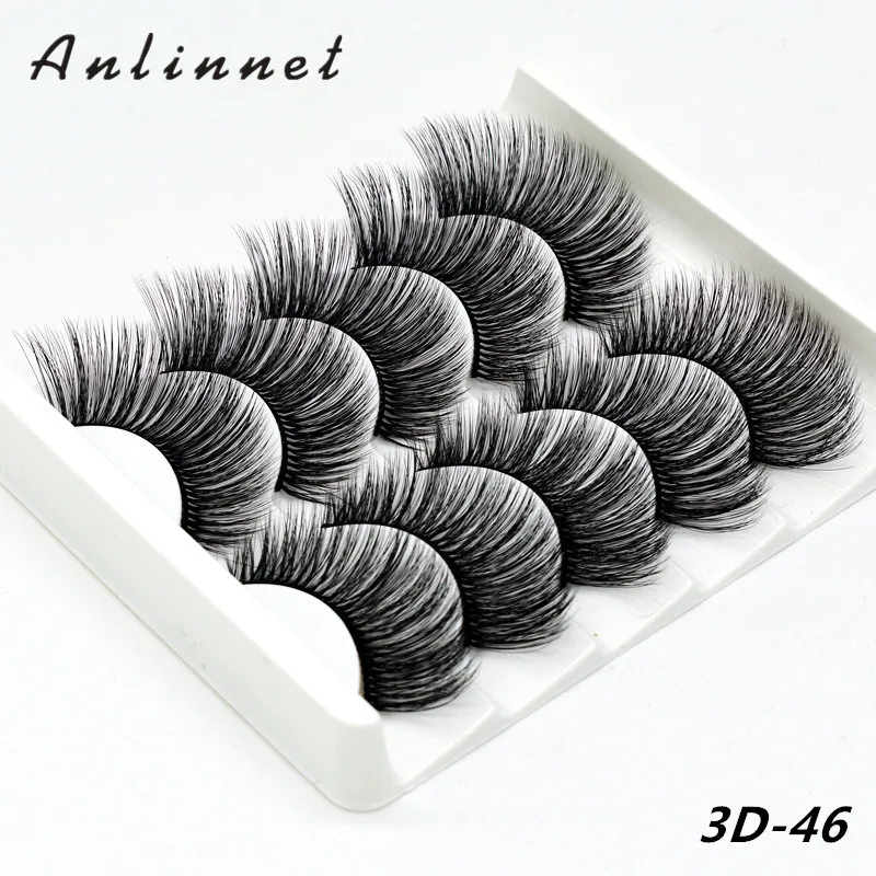 5 pairs of makeup 3D false eyelashes handmade mink false eyelashes natural eyelash extension ladies make up false eyelashes