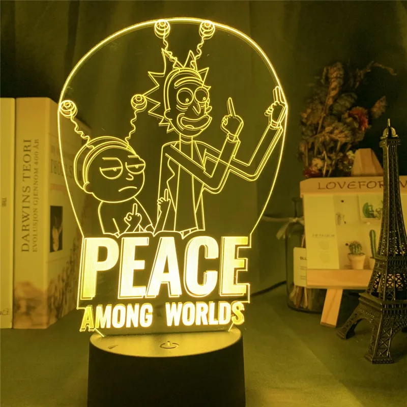 Rick and Morty Cartoon Lights LED 3D Night Lamp Home Decorative Night Light for Children Room  Kids Gift Lamp Desk Light