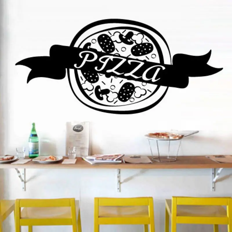 DCTAL Pizza Sticker Food Decal Poster Vinyl Art Wall Decals Pegatina Quadro Parede Decor Mural Pizza Sticker