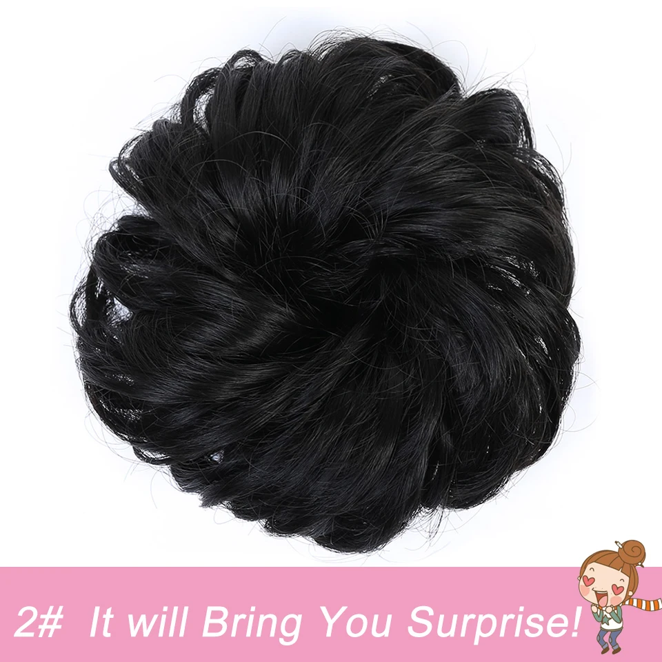 Сумка для волос синтетические волосы булочка кудрявый шиньон с резинкой синтетические волосы для наращивания пончик шиньоны для волос конский хвост для девочек - Цвет: FQ001-2