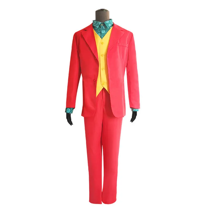 Костюм Джокера Хоакина Феникса, одежда клоуна Артура флека, красный костюм, костюм Джокера Бэтмена на Хэллоуин, форменная куртка для косплея - Цвет: Full set