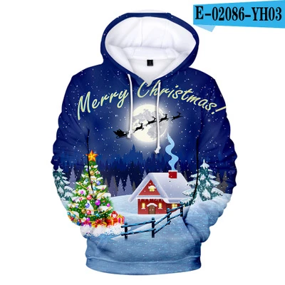 

RICORIT Christmas Hooded Sweatshirt 3d Printing Men And Women Hoodies Long Sleeve Tops Couples Casual Hoodies Pullover Tops