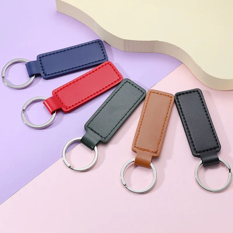 Women Men PU Leather Key Rings Car Keys Holder Charm Bag Pendant Unisex  Keychain