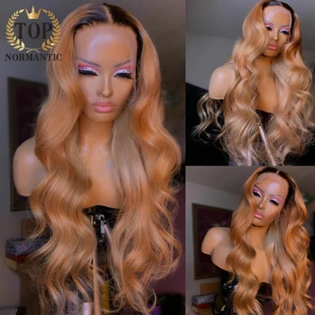 

Topnormantic Remy Human Hair Wigs For Women Glueless Wig Ombre Color Body Wave Lace Front Wigs With Pre Plucked Hairline