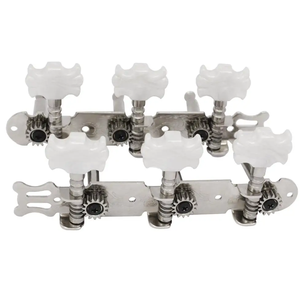 

1 Pair Guitar Tuning Keys Silver Alloy Base Triple Locking Tunes Peg Chords Knob for Folk Guitar