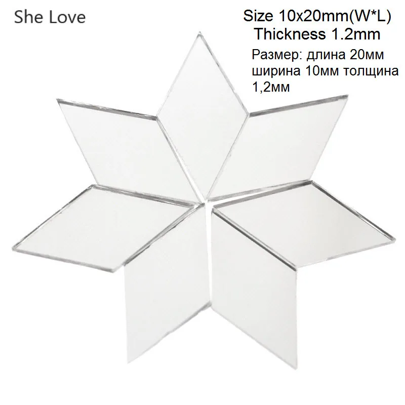 Chzimade 100 шт./лот 10x20 мм Алмазная форма стеклянная зеркальная мозаичная плитка для