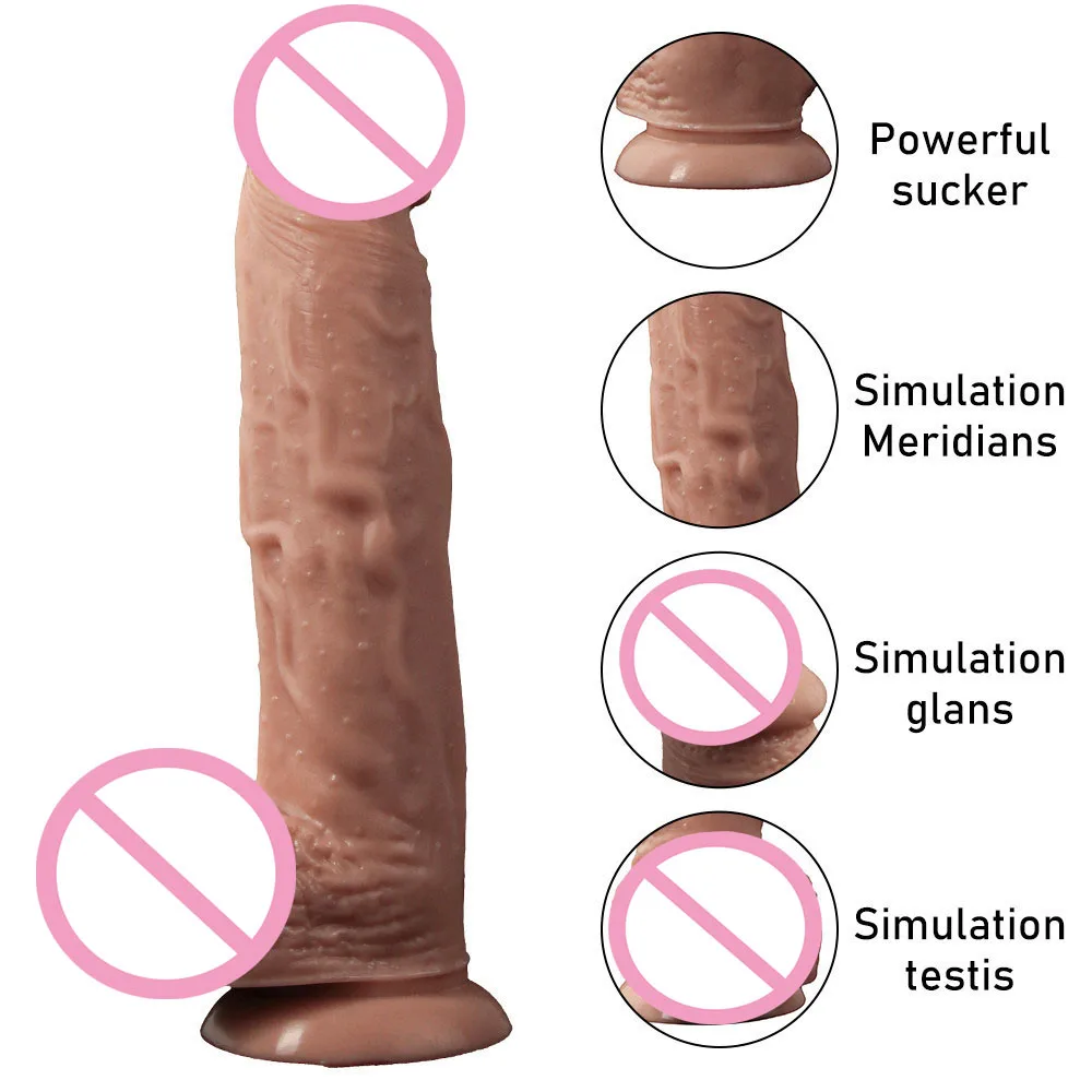 Realistic dildo Big penis with suction cup Soft skin feels G-spot dildo sex toys for women Suitable for female masturbation