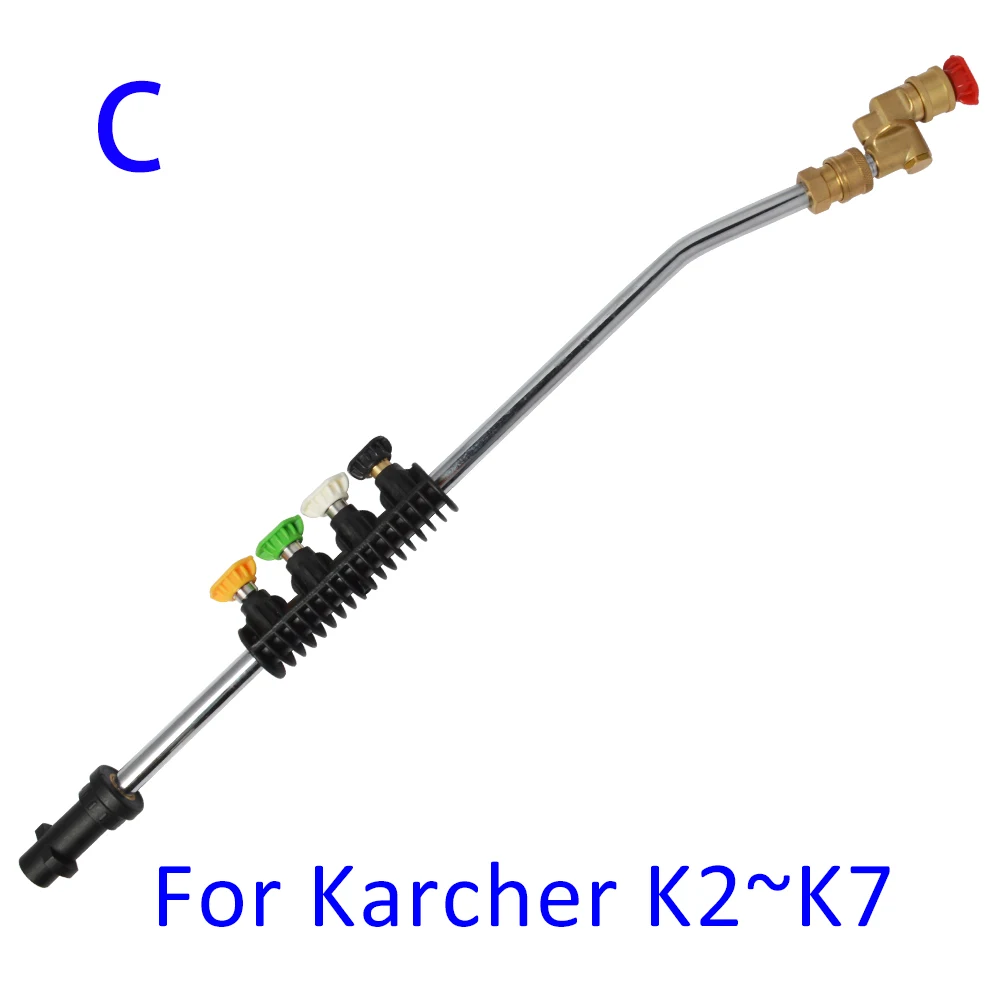 Goedkoop Car Cleaning Auto Wasmachine Wand Tips Metal Lance Spear Nozzle met 5 Quick Tips Voor K K2 K3 K4 K5 k6 K7 Hoge Hogedrukreinigers