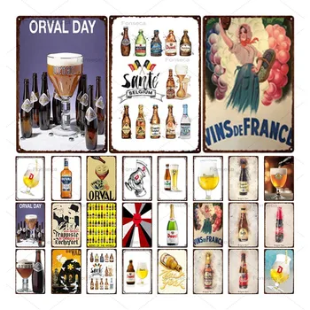 

Beers Of The Word Orval Metal Signs Vintage Bar Pub Decoration Wine Iron Painting Home Kitchen Restaurant Wall Art Tin Plates