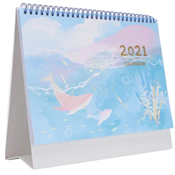 

1 Set Chic Simple Unique 2021 Calendar Tabletop Calendar for Inside Indoor Home
