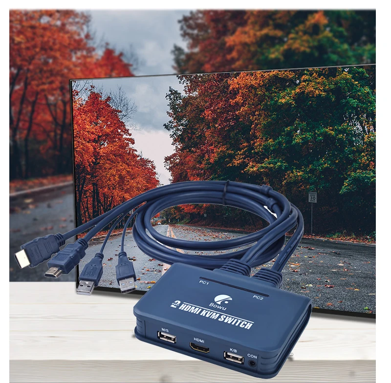 2 порта HDMI KVM переключатель с кабелем 2 компьютера поделиться монитор клавиатура и мышь