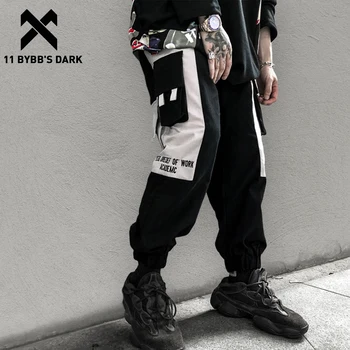 

11 BYBB'S DARK Multi Pockets Patchwork Harem Men Cargo Pants Harajuku Trousers Streetwear Hip Hop Male Casual Jogger Sweatpants
