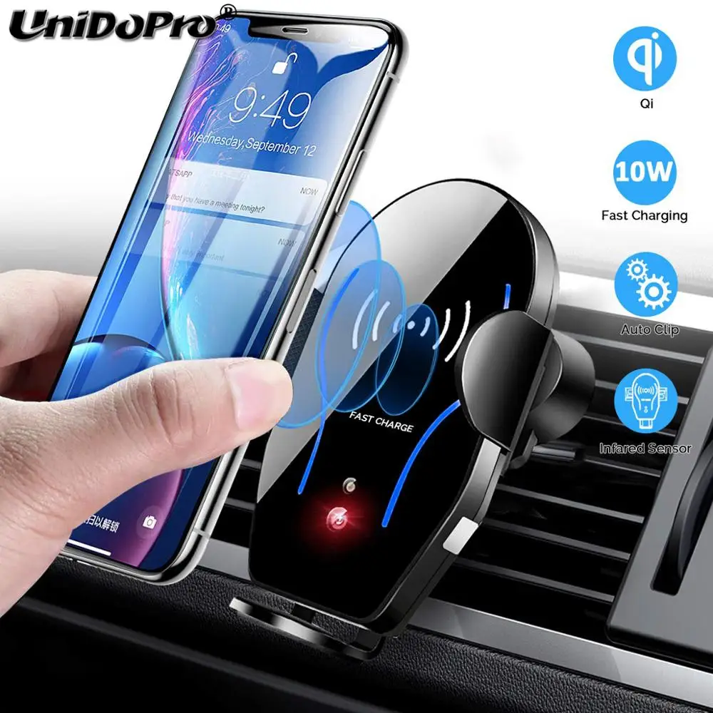 Online Cargador de coche inalámbrico rápido Qi de 10W con sujeción automática para Blackview BV9800 BV9700 BV9600 Pro BV5800 Pro BV9600 Plus BV6800 Pro Holder